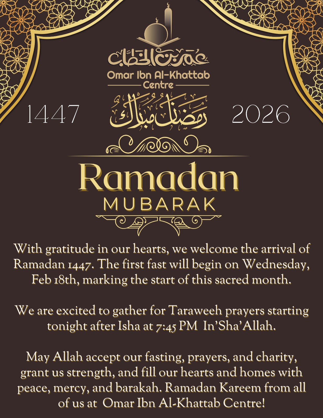 Ramadan Mubarak 2026